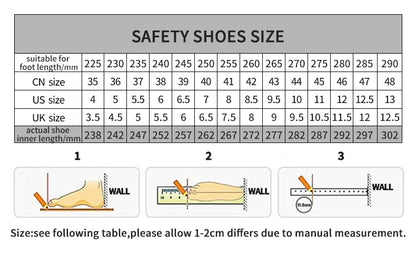 Men's Steel Toe Puncture Proof Anti-skid Work Safety Shoes, Breathable Industrial Construction Sneakers