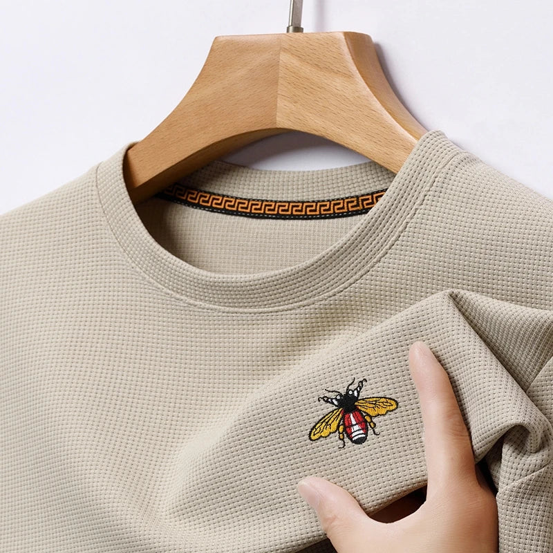 Men's New Embroidered Business Casual Short Sleeved Polo Shirt, Fashionable Short Sleeved Comfortable Breathable Top
