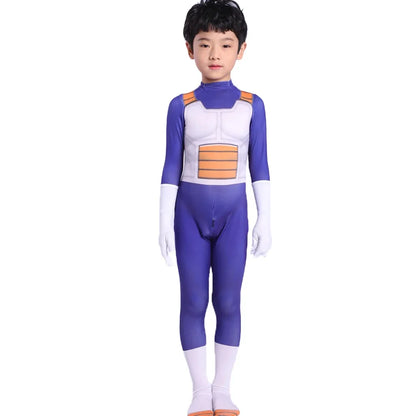 Kids Adult Blue Vegeta-boy Cosplay Costume Goku Costume Suit Superhero Jumpsuit Finery Dress Up