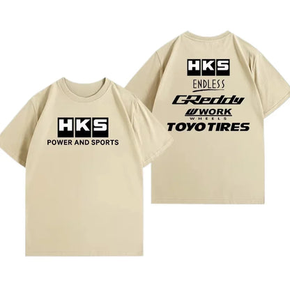 2025 Japan JDM Modified Car HKS ENDLESS Work Pure  Tshirt Men Women Short Sleeve Big Size Crewneck Top Man Tees Unisex