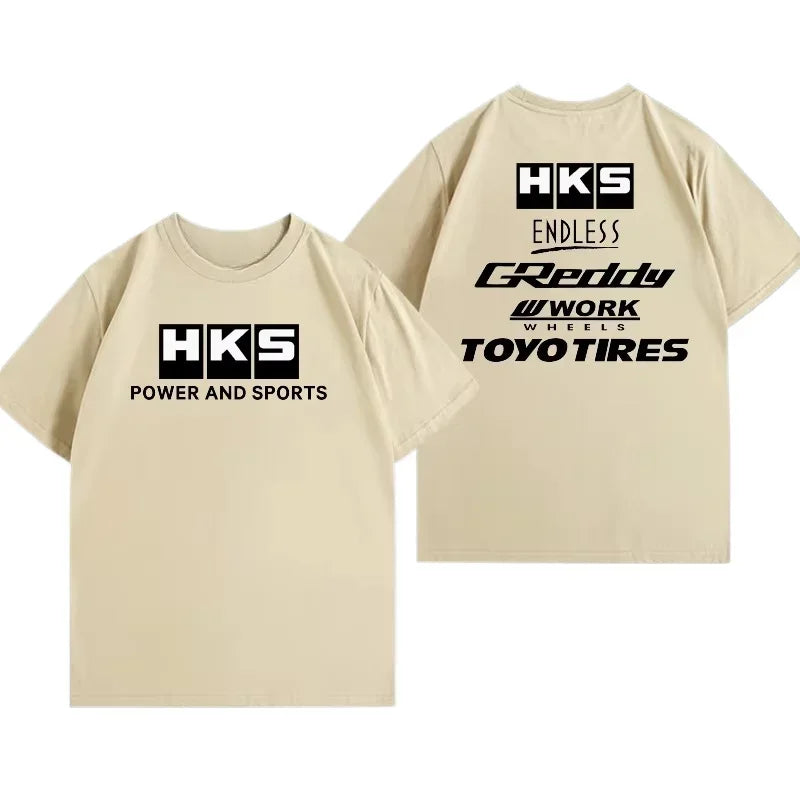 2025 Japan JDM Modified Car HKS ENDLESS Work Pure  Tshirt Men Women Short Sleeve Big Size Crewneck Top Man Tees Unisex