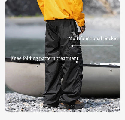 Autumn Hiking Pants Outdoor Patchwork Waterproof Mountaineering Zippered Trousers Male Elastic Waist Camping Fishing Cargo Pants