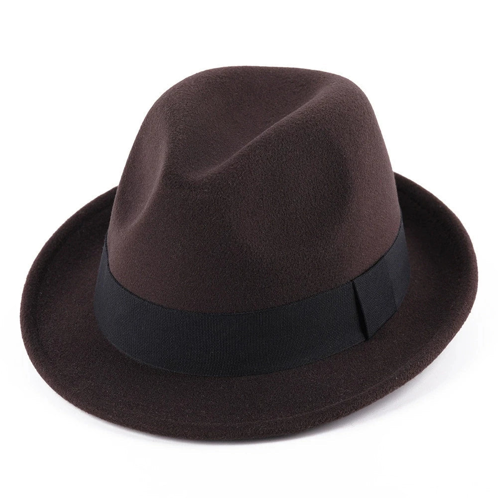 British Style Classic Jazz Hats Autumn and Winter New Women's Woolen Hat Men's Felt Warm Hat Stage Performance Hat