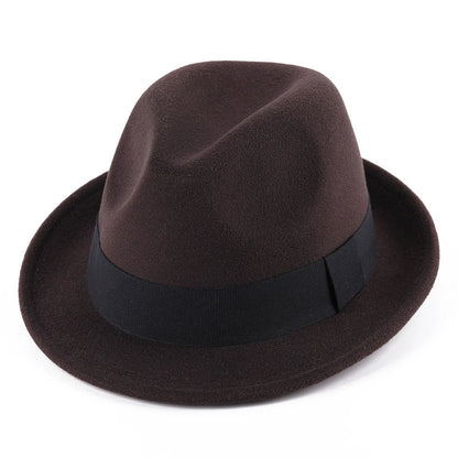 British Style Classic Jazz Hats Autumn and Winter New Women's Woolen Hat Men's Felt Warm Hat Stage Performance Hat