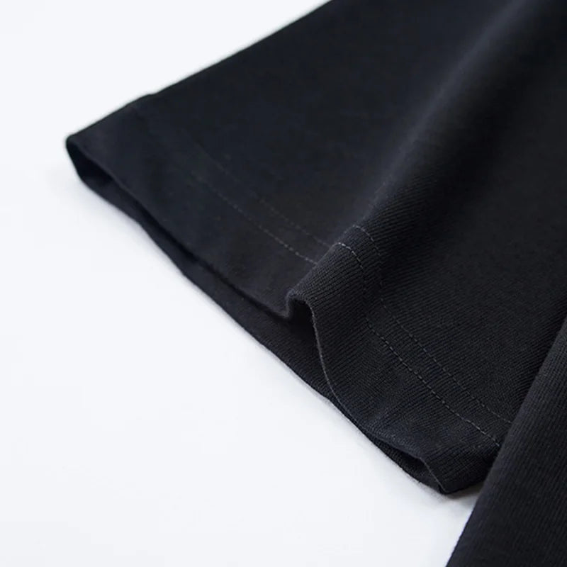 Men's Short Sleeves New Fashion Commuter Versatile Men's Classic Top Pure Cotton Round Neck Letter Design Men's Short Sleeves