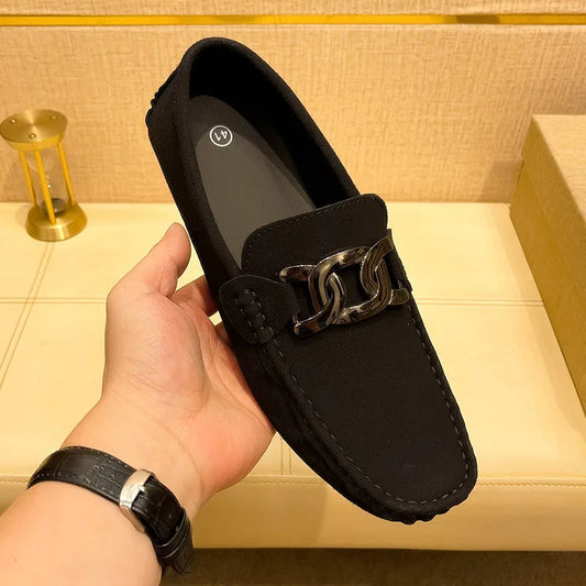 Loafers Men Big Size 48 Soft Driving Moccasins High Quality Flats Suede Leather Shoes Men Slip-on Luxury Loafers for Men