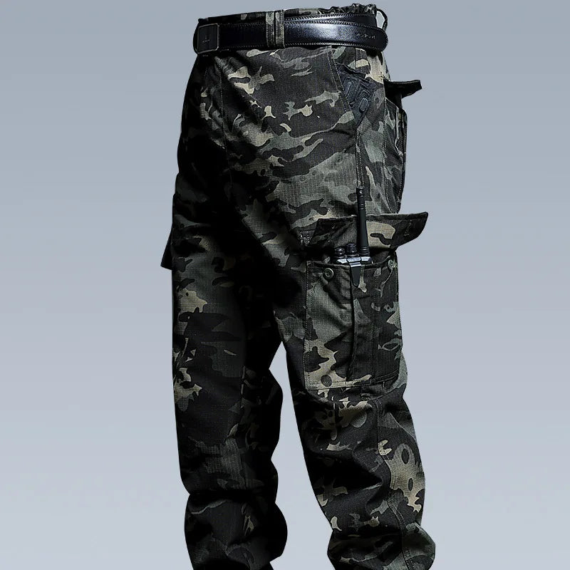 Wear-Resistant Cargo Pants Men Casual Work Stretch Trousers Breathable Multi-Pocket Outdoor Waterproof Training Hiking Pant Male