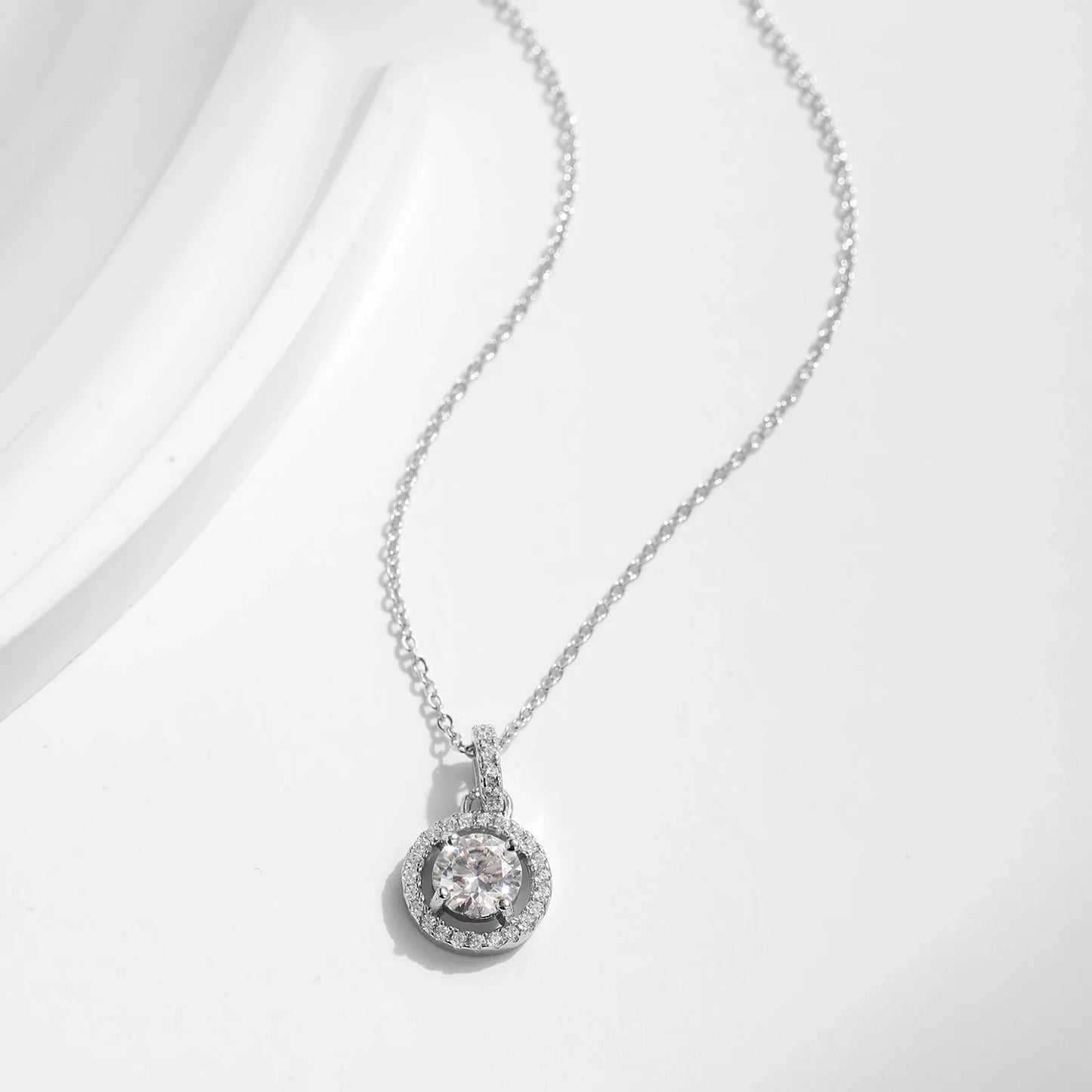 1 Carat D color Moissanite Pendant Necklace For Women 925 Sterling Silver Wedding Bridal Fine Jewelry With Certificate