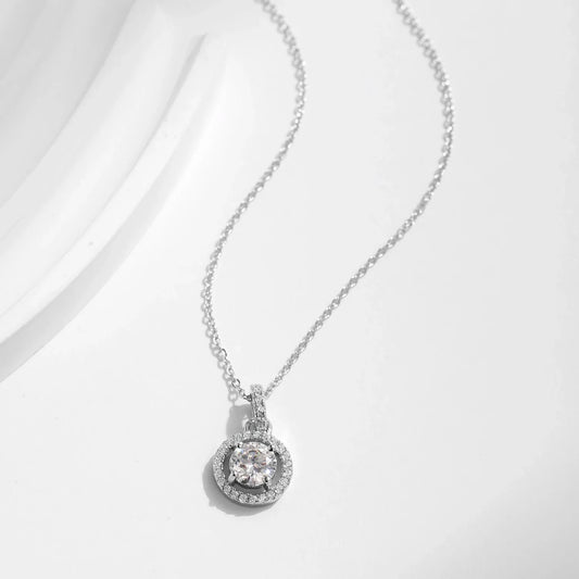 1 Carat D color Moissanite Pendant Necklace For Women 925 Sterling Silver Wedding Bridal Fine Jewelry With Certificate