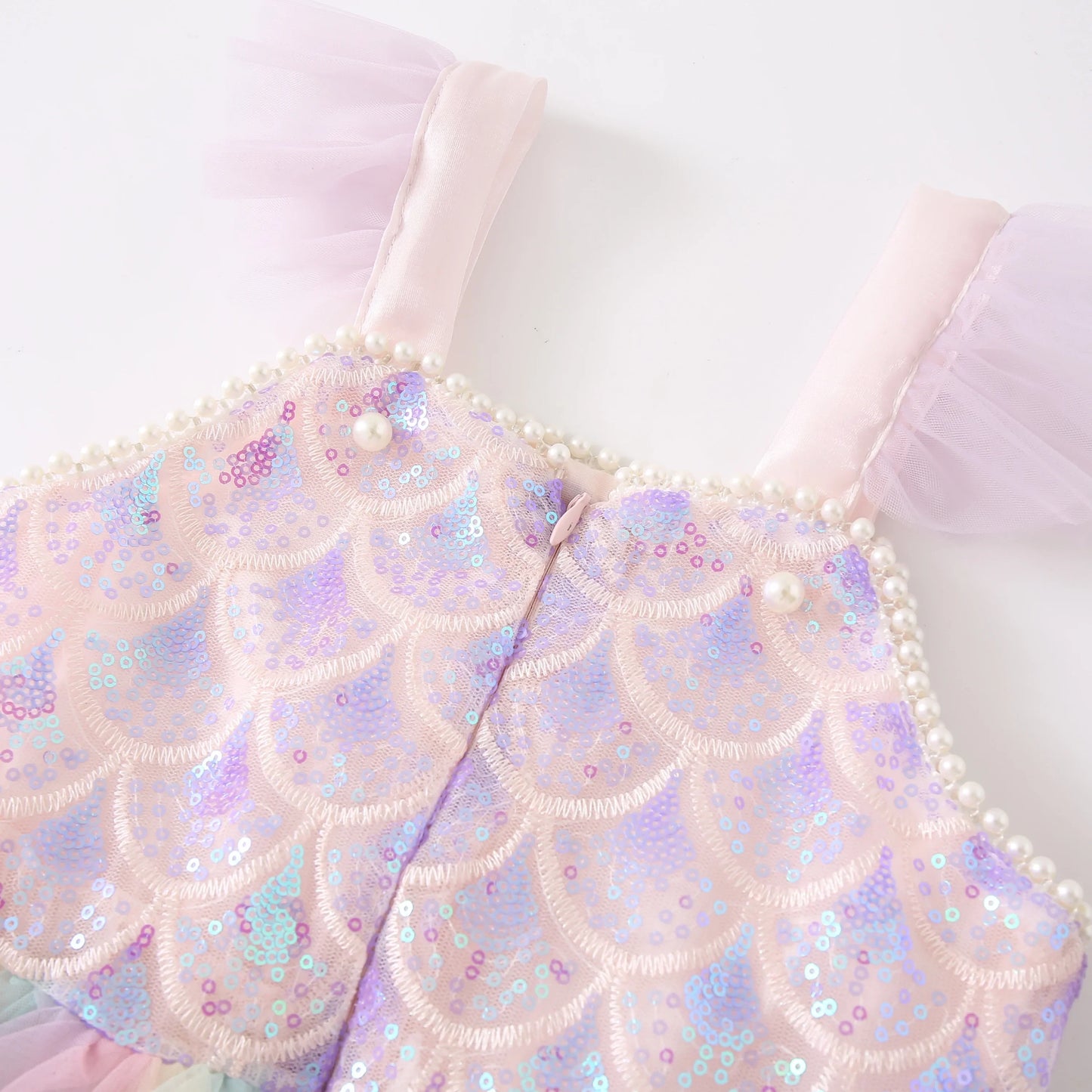 A Sweet and Lovely Girls' Mermaid Dress in Light Purple, Hot Sale Colorful Sparkling Sequin Party Outfit