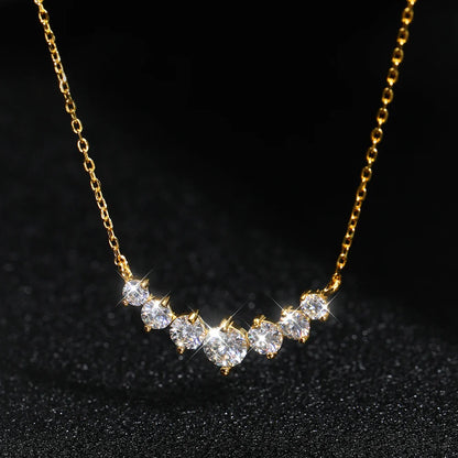 D VVS1 Moissanite Pendant Necklaces for Women Trendy Party Jewelry GRA Certified 925 Sliver Plated Yellow Gold Necklace