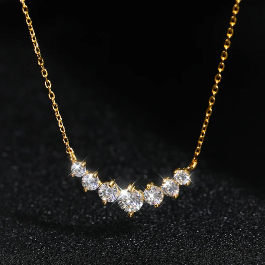 D VVS1 Moissanite Pendant Necklaces for Women Trendy Party Jewelry GRA Certified 925 Sliver Plated Yellow Gold Necklace