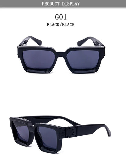 Retro Millionaire Sunglasses For Men 2024 Vintage Square Sunglasses Women Trendy Designer Fashion Glasses Gafas De Sol Hombre