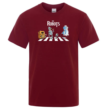 Hot Summer Cotton Men T Shirt Creative droids Printed T-Shirt robot shirt Boy Novelty Men's Short sleeve Tshirt Fashion Tops