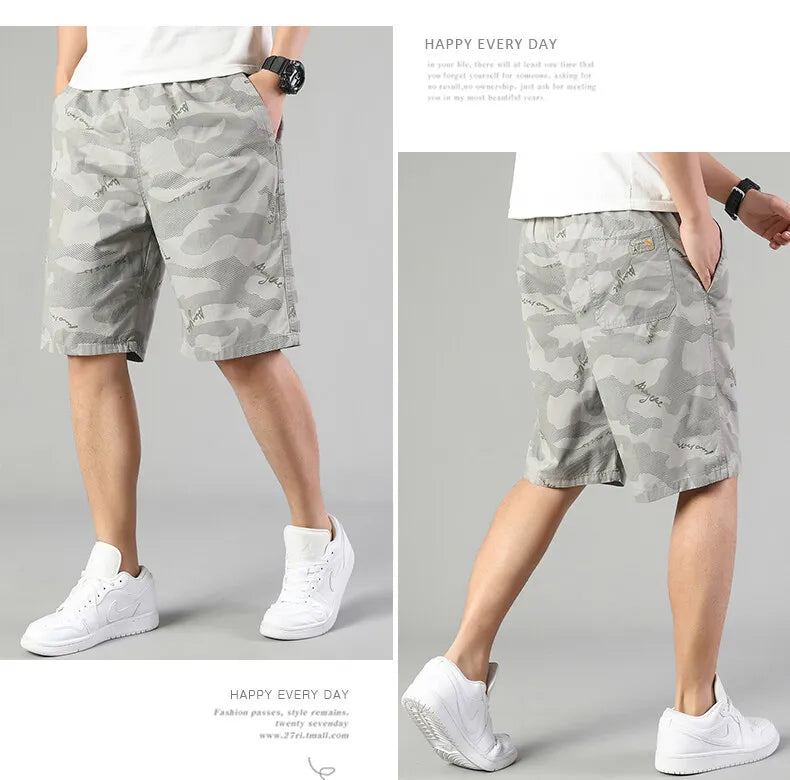 Men's Elastic Waist Sweat Shorts Relaxed Fit Mens Cargo Shorts Casual Gym Shorts Drawstring Cotton Shorts