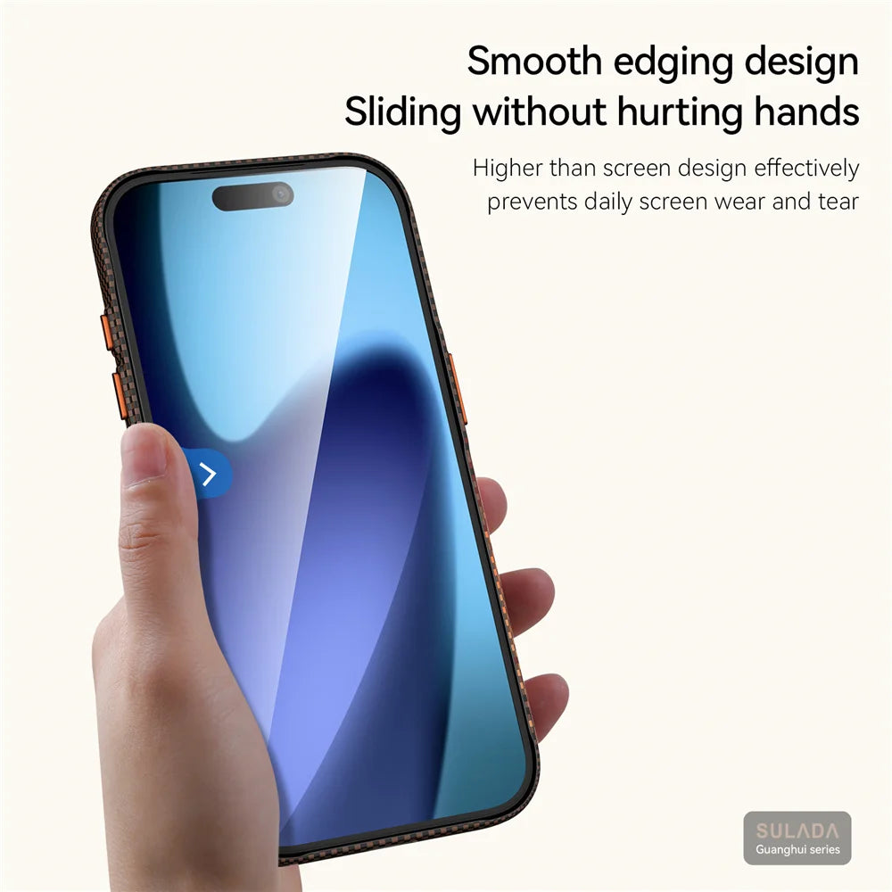 Ultra Strong Magnets Carbon Fiber Pattern Phone Case for IPhone 17 Pro Max Magnetic Wireless Charging Shockproof Protect Cover