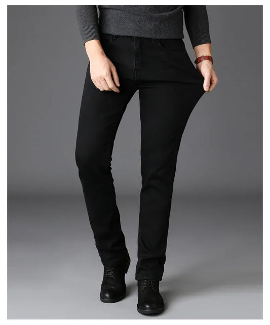 Men Classic Advanced Fashion Brand Jeans Jean Homme Man Soft Stretch Black Biker Masculino Denim Trousers Mens Pants Overalls