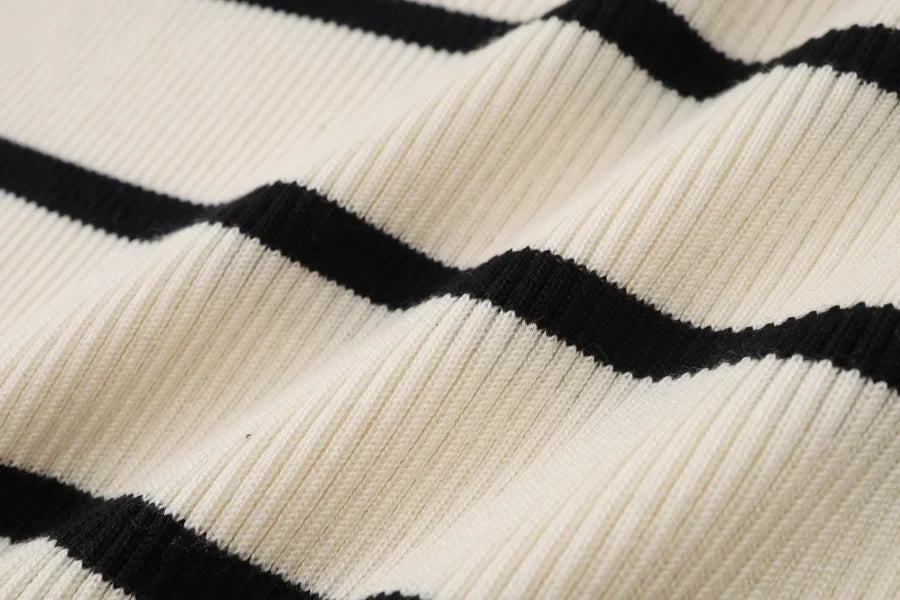 AS AW25 stripe knitting cardigan + sleeveless patch dress maxi matching set for woman clothing