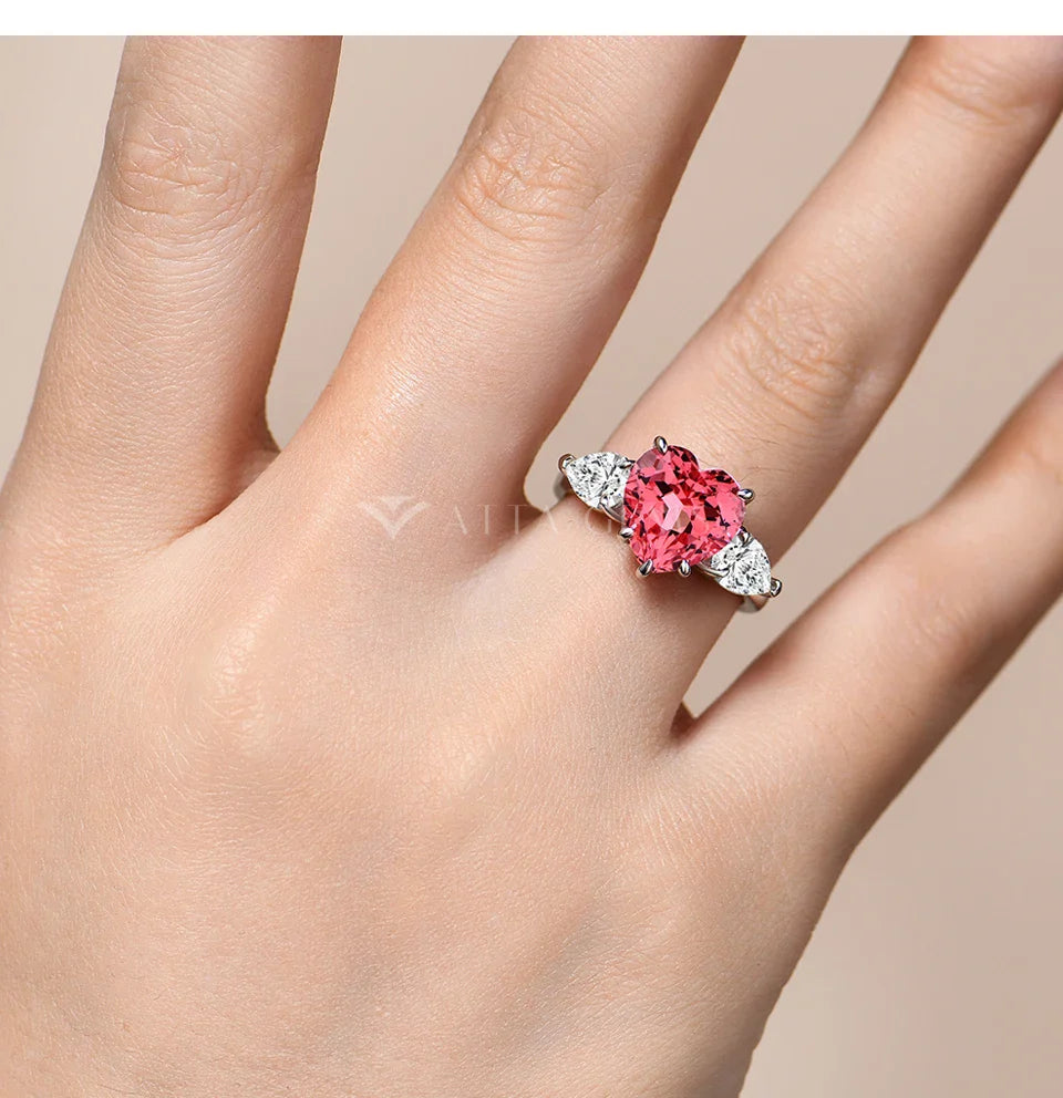 4CT Heart Cut Moissanite Ring 10*10mm D Color 925 Sterling Silver Solitaire Ring Engagement Wedding Jewelry Top Quality