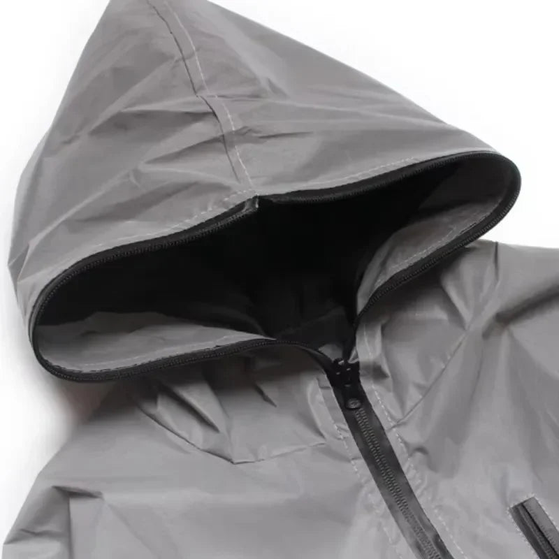 Night Reflective Hooded Jacket Men Women Couples Outdoor Casual Windproof Riding Running Coats Party Show Hip Hop Streetwear