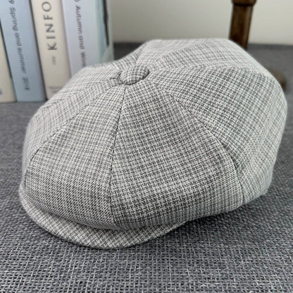 Summer Flax Newsboy Caps Breathable Octagonal Hat Men Women Berets Thin Casual Painter Caps Hats for Men