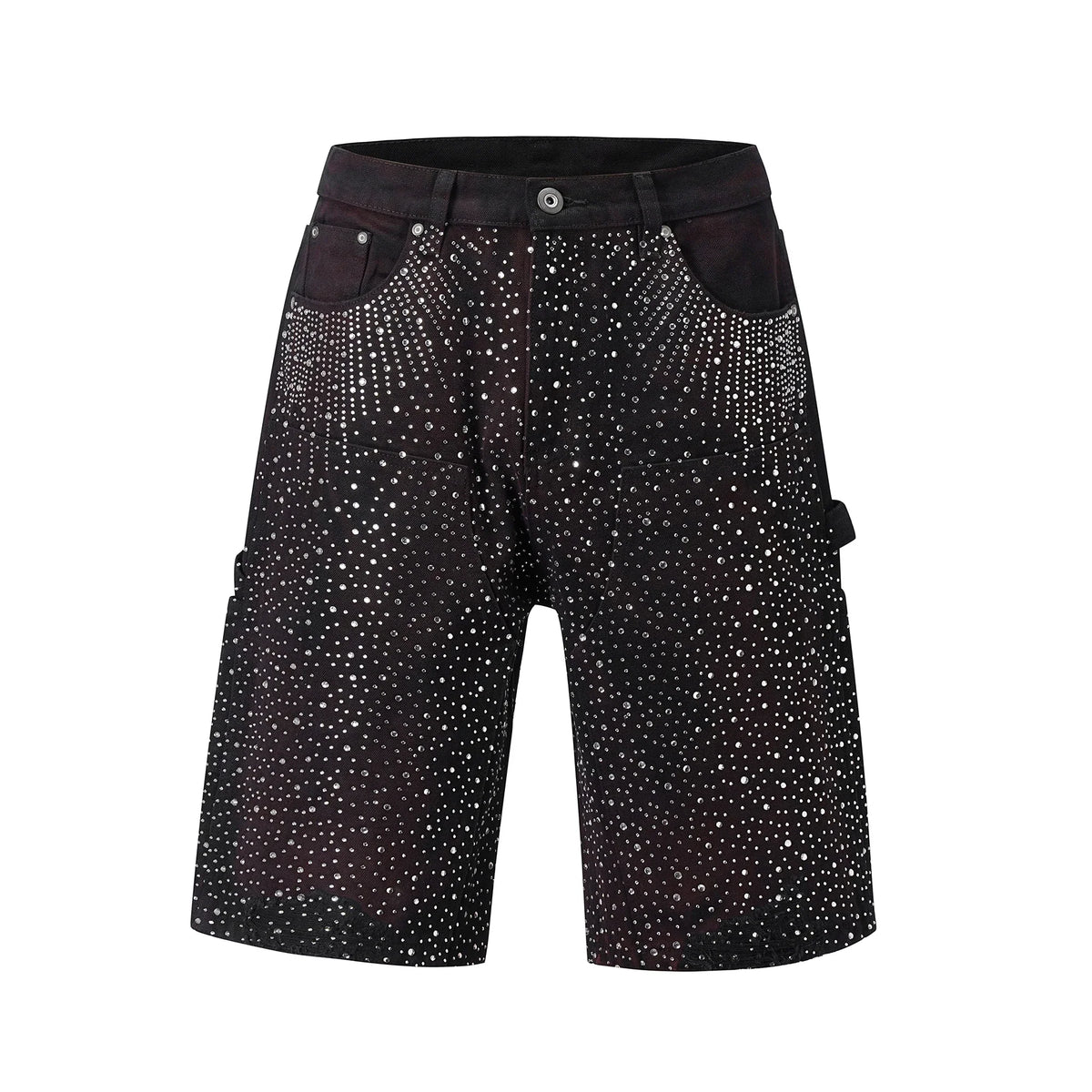 Full Rhinestone Print Washed Blue Baggy Jeans Mens and Women Ropa Hombre Streetwear Solid Casual Denim Trousers Loose Cargos