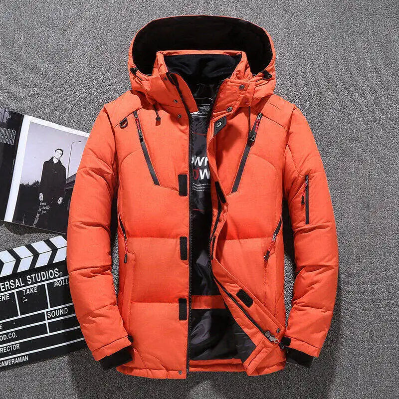 '-20 Degree Down Jacket Male Winter Parkas Men White Duck Down Jacket Hooded Outdoor Thick Warm Padded Snow Coat Oversize M-4XL