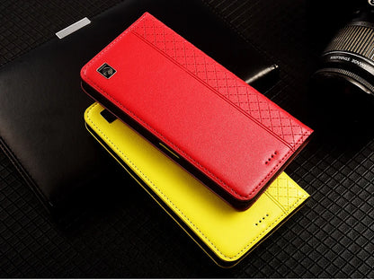 For APPLE iPhone 17 16 16E 15 14 Pro Max Air Plus Flip Case Grid Pattern Magnetic Cover Cowhide Genuine Leather Wallet Covers