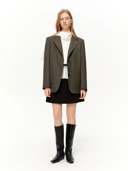 2026 Plus Size Spring New Women's Classic Oversized Blazer, Wide Shoulder Structured Jacket, Y2K Retro Office Chic Coat