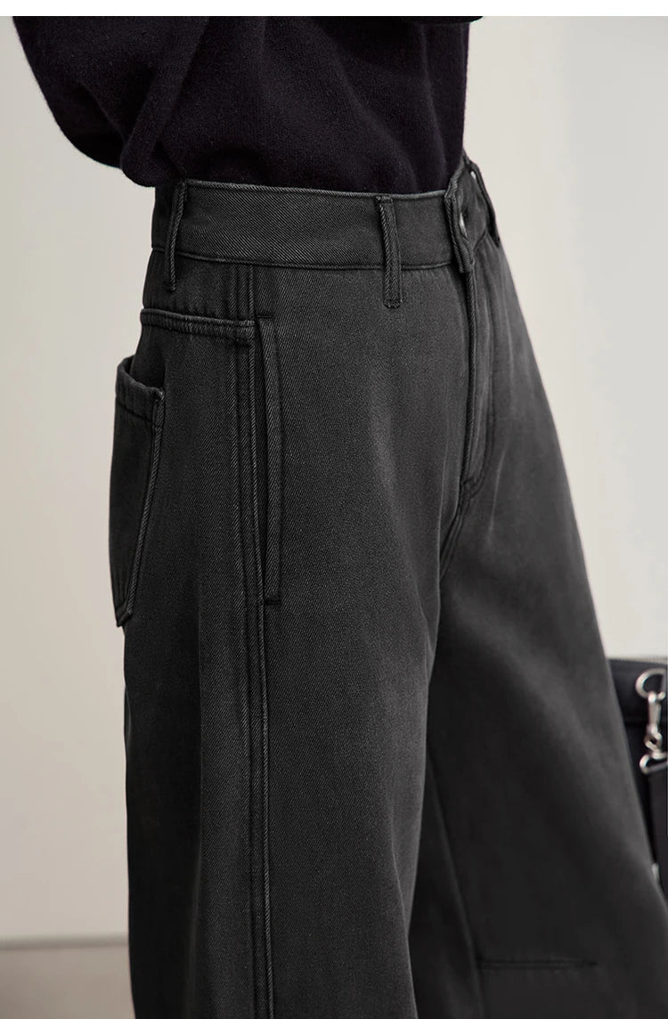 Thicken Women's Jeans 2025 Winter New Warm Casual Loose Solid Jeans Lady Cotton Versatile Wide Leg Woman Trousers 12544160