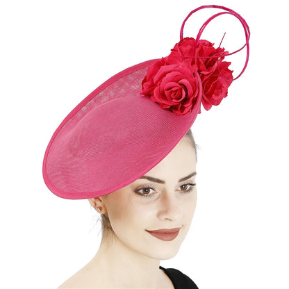 Gorgeous Formal Dress Wedding Fedora Cap Women Big Derby Headpiece Flower Fashion Fasinator Hat Handmade Occasion Millinery Cap