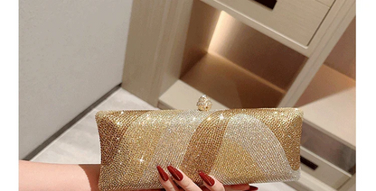 Women Clutch Glitter Sequins Evening Party Handbags Portable Gold Color Diamond Wedding Clutches Purse New Chain Shoulder Bags