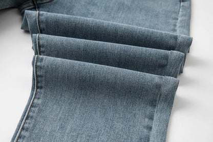 Plus Size Women Jeans Autumn Dark Blue 175cm Tall Stretchy and Loose Washing Straight 6XL 100Kgs Curve Lady Thin Lady Denim Pant
