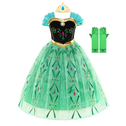 Elsa Dress for Girls 2-10 Yrs Birthday Role Anna Elsa Princess Dress for Kids Halloween Carnival Party Girls Costume