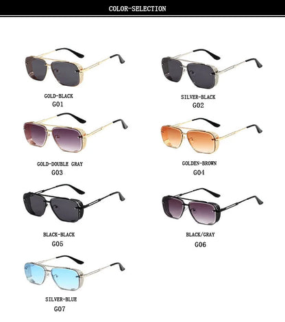 New Punk Square Sunglasses For Men Vintage Fashion Glasses Retro Steampunk Sunglasses Women Trendy Gafas De Sol Hombre Zonnebril
