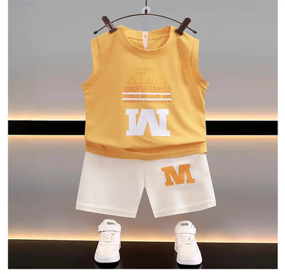 1Set Boys Girls Leisure Set Fashion Cartoon Children Short Sleeve Shorts Sets Summer Kids Clothes Baby Tee+Short Pants Tracksuit