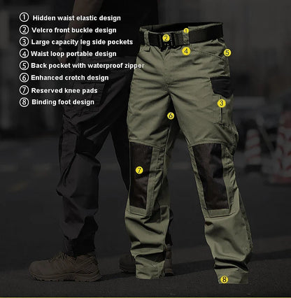 Men Hunting Tactical Cargo Pants  Green Hiking Trousers Multi Pockets Gray Uniform Paintball Airsoft Autumn  Work Clothing