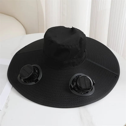 Summer For Outdoor Camping Fishing Hiking Sunscreen Fisherman Hat Solar Fan Cap Portable Solar Charging Cap with Fan Men Women