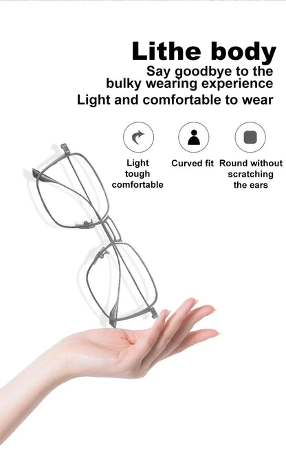 Ultralight Pure Titanium Frames Business Retro Square Men's Reading Glasses Anti-blue Light Customized Myopia DTX125