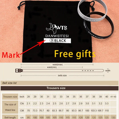 2026 New Cow Genuine Leather Men's Belt Cowhide Strap for Male Automatic Buckle Belts for Men Black Buckle Belts