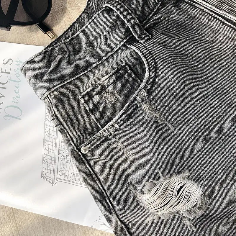 Women's Shorts Punk Ripped Baggy Short Pants for Woman To Wear Mini Loose Jeans Denim Korean Style XL Streetwear Clothing Cheap