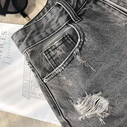 Women's Shorts Punk Ripped Baggy Short Pants for Woman To Wear Mini Loose Jeans Denim Korean Style XL Streetwear Clothing Cheap