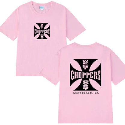 New in Summer Fashion Y2k T Shirts Men Women West Coast Choppers Print short sleeve T-shirt Unisex Casual 100% Cotton clothing
