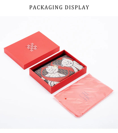 Women's Wallet CHCH Fashion Letter Cartoon Pattern Classic Retro Long Storage Wallet PVC Material Bag