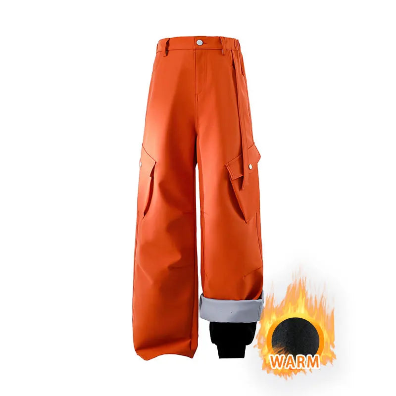 Outdoor Hiking Pants Woman 3 In 1 Removable Fleece Waterproof Camping Trousers Winter Large Pocket Windproof Cycling Travel Pant