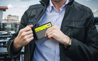 Portefeuille pour hommes - avec pince à billets, porte-cartes de crédit en cuir mince, blocage RFID, portefeuille minimaliste à deux volets