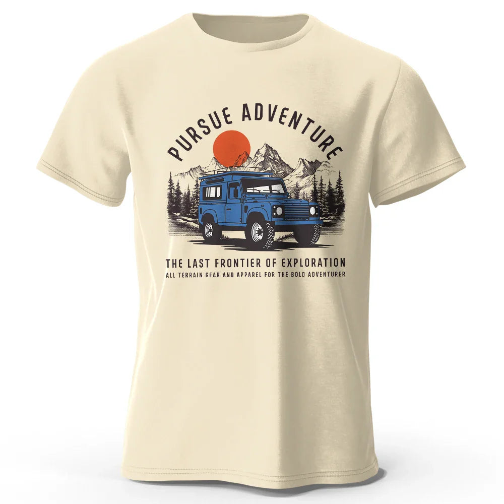 Wilderness Explorer Vintage Medal Printed Unisex Men Women T-Shirt Tees Tops 100% Cotton Topographic Graphic Bushcraft Wear