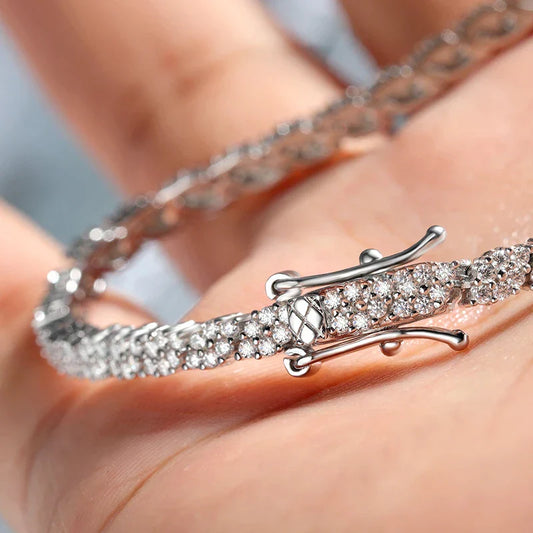 Bracelets de tennis en moissanite certifiée GRA pour femmes et hommes, étincelants en argent S925, parfaits pour les fêtes, mariages et comme cadeaux.
