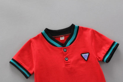 Summer Cotton Baby Boys Short-sleeved Suits Fashion Toddlers Girls Polo Clothing Suits Casual