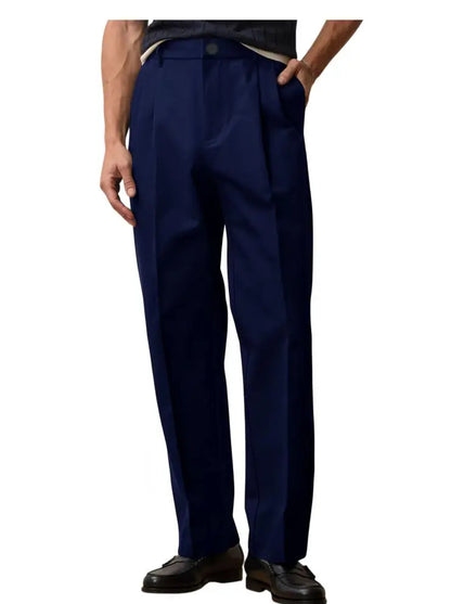 Men's Wide Leg Pants  Loose Fit Straight Leg Suit Trousers High Waist Pleated Business Office Formal Casual Men's Dress Pants